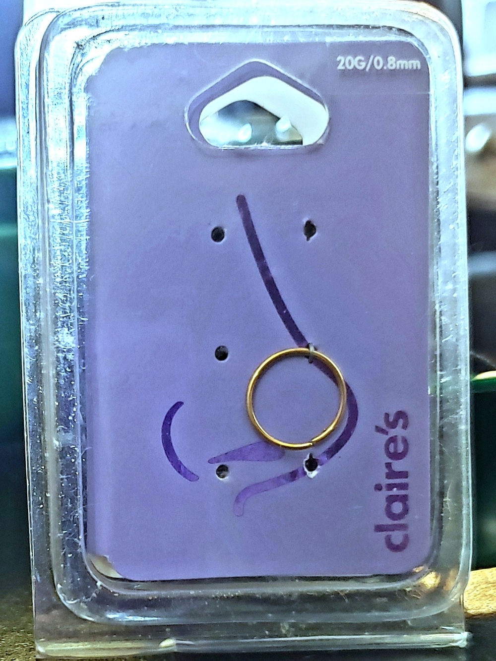 BNIB Claire's Gold Nose Hoop Ring Hypoallergenic